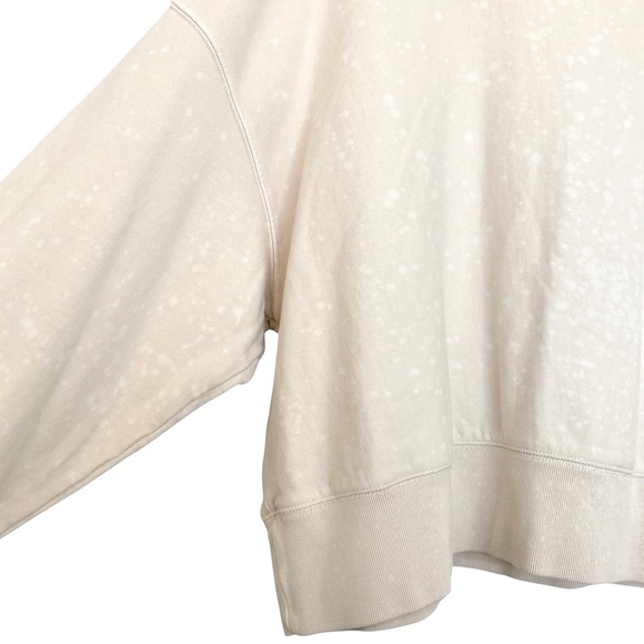 ALLSAINTS Spotted Beige Crewneck Dolman Sleeve Cropped Sweatshirt - Picture 4 of 7